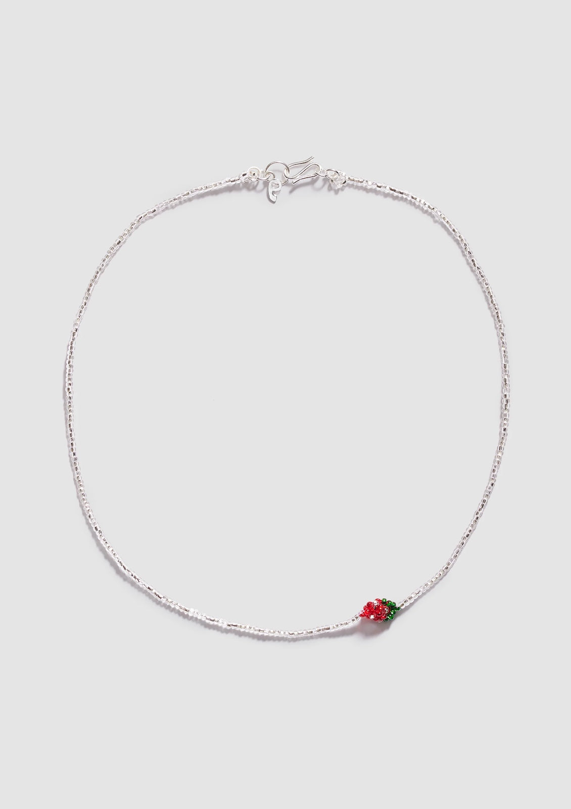 PURA UTZ | MINI SILVER STRAWBERRY NECKLACE