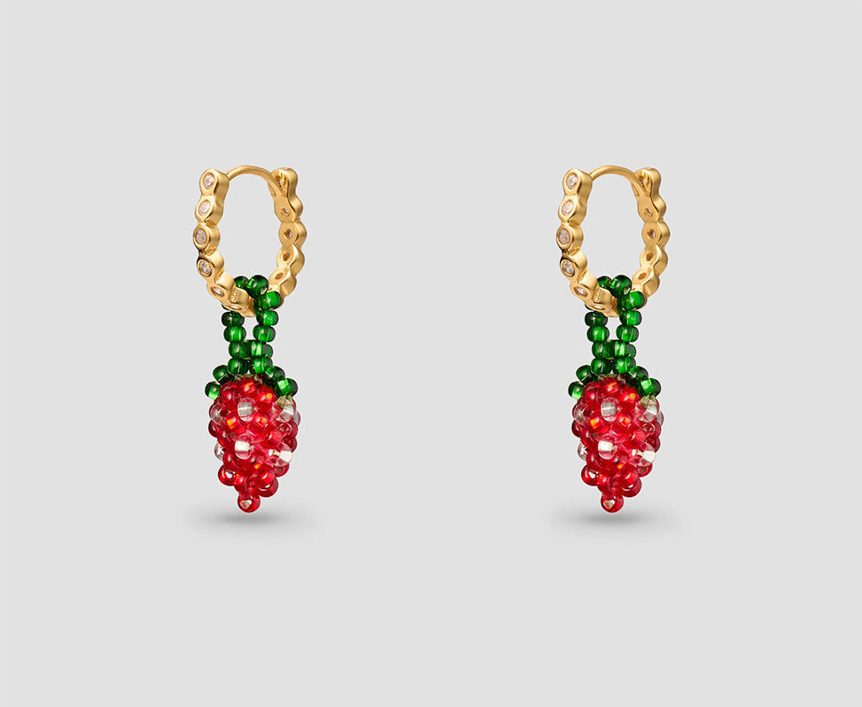 PURA UTZ | MINI STRAWBERRY EARRINGS WITH ZIRCONS