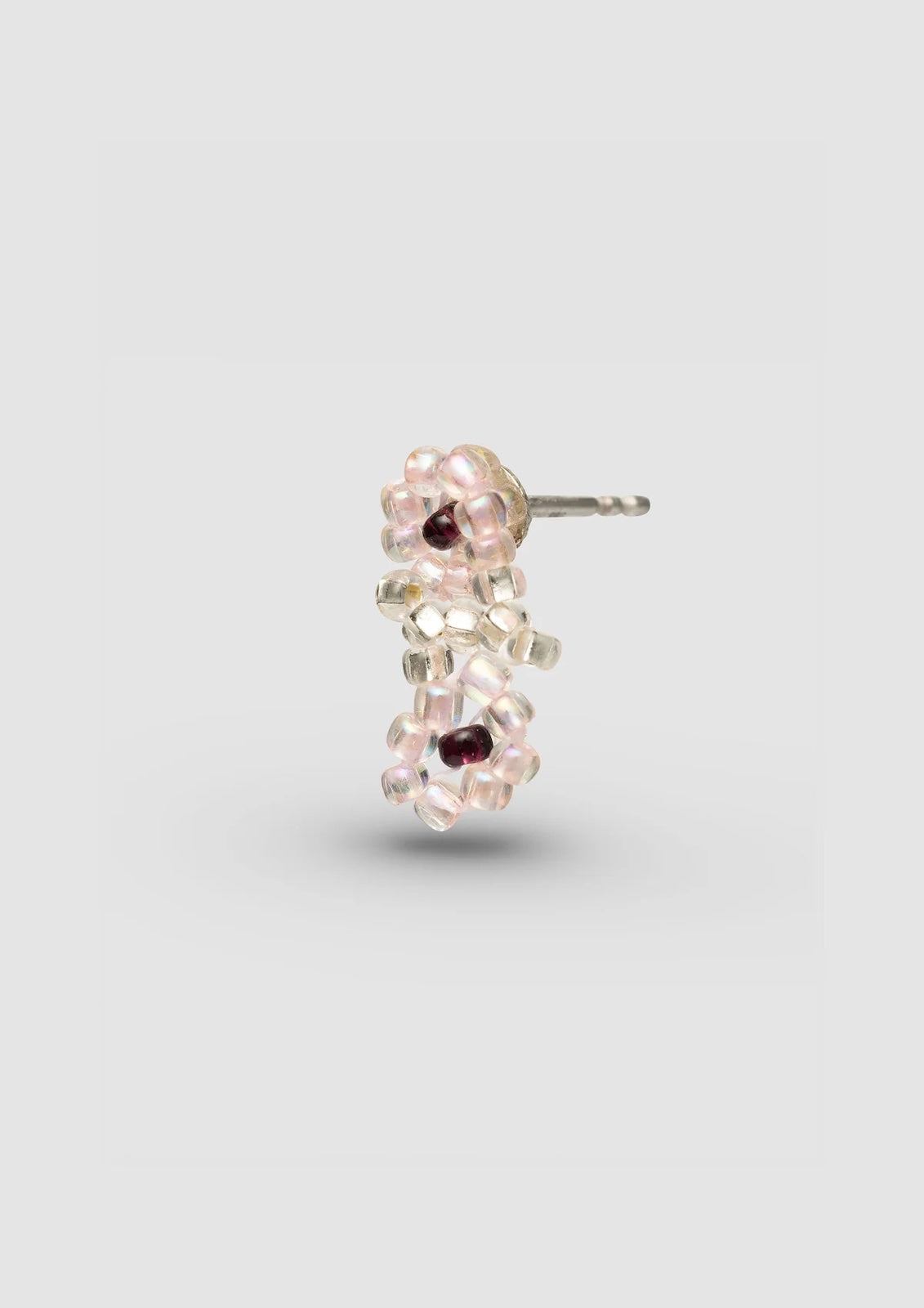 PURA UTZ | PINK FLOWER STICK EARRINGS
