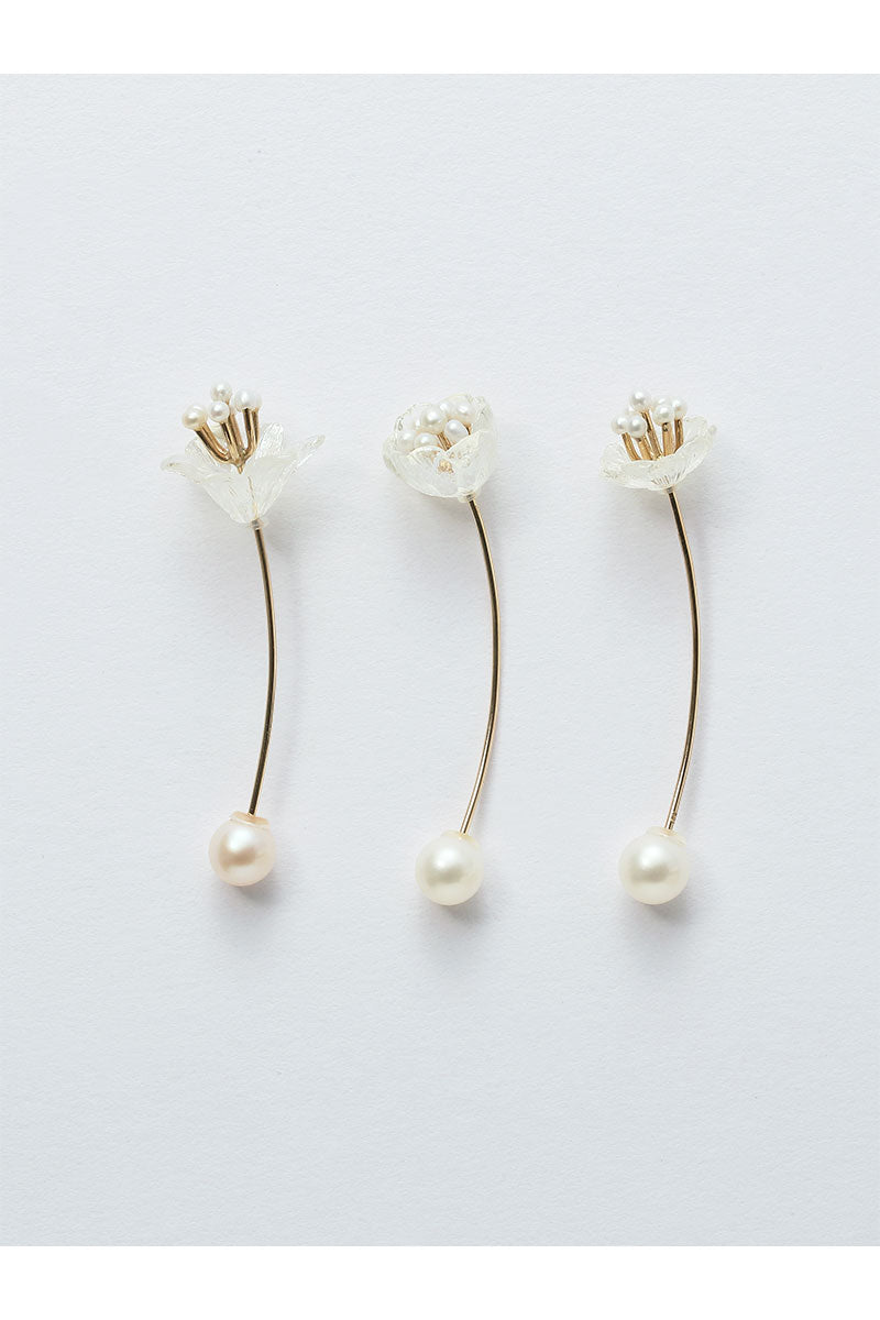 SIMMON SATO | CLEAR FLOWER LONG EARRING | ANEMONE