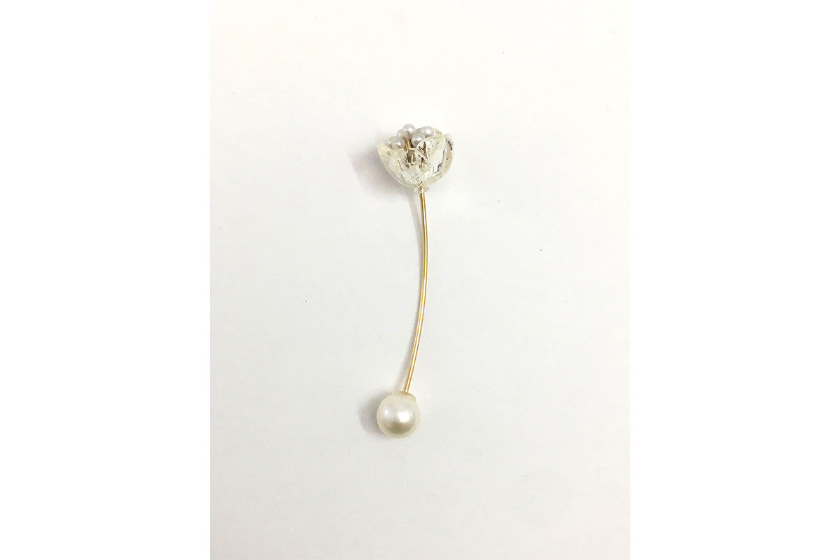 SIMMON SATO | CLEAR FLOWER LONG EARRING | TULIP