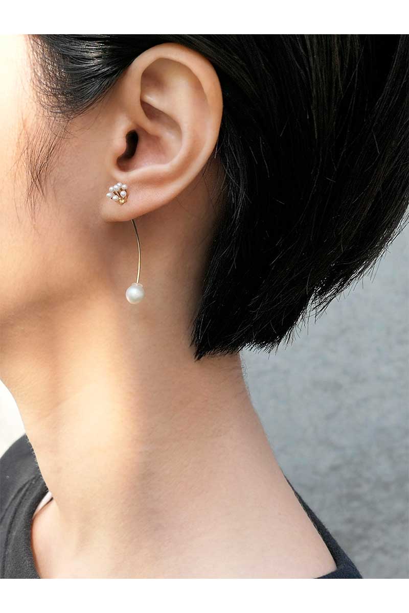 SIMMON SATO | CLEAR FLOWER LONG EARRING | ANEMONE