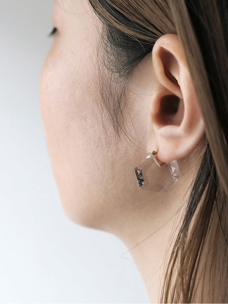 SIMMON SATO | HEXAGON FLAT EARRING SMALL
