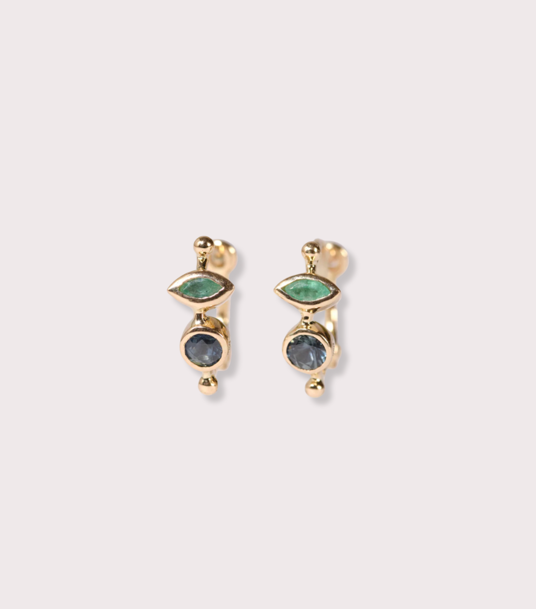 DORETTE | EMERALD AND SAPPHIRE EARRINGS