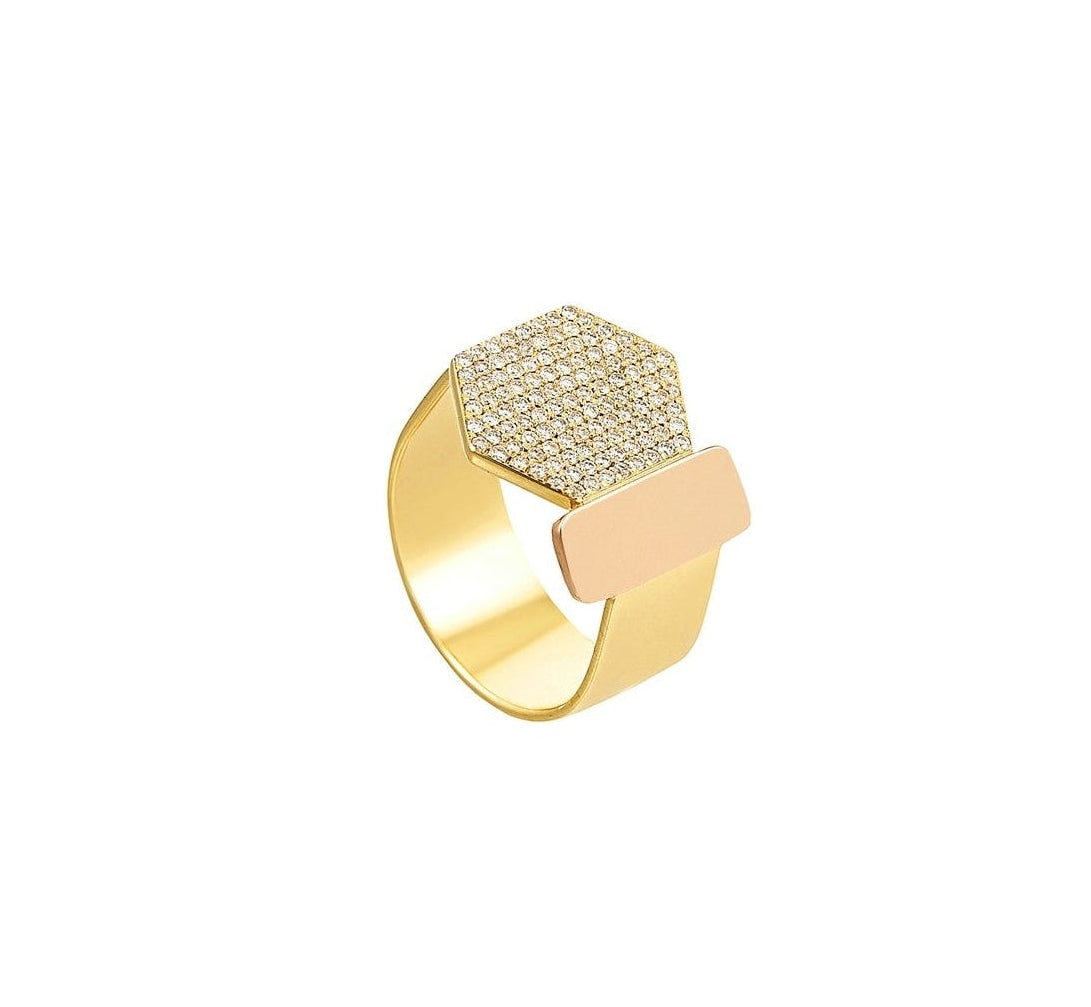 LITO | Hexagon and square diamond ring