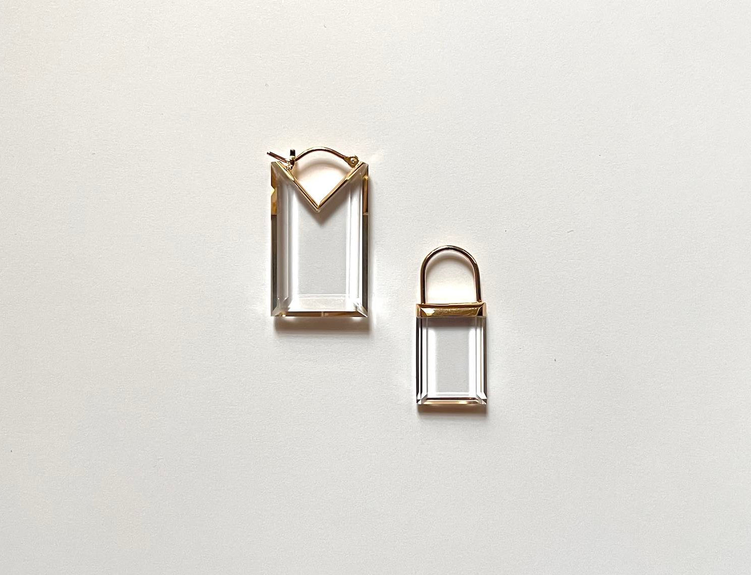SIMMON SATO | HANG RECTANGLE QUARTZ EARRINGS | SHORT