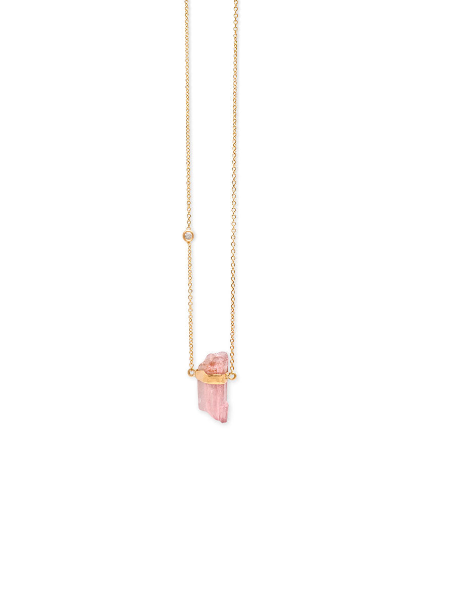 EIKOSIDYO | Rainbow Tourmaline Necklace White Diamond