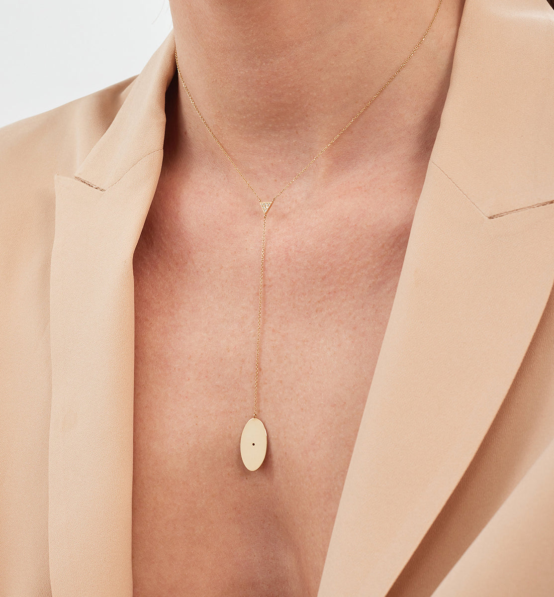 LITO | Mini Ellipse diamond triangle necklace