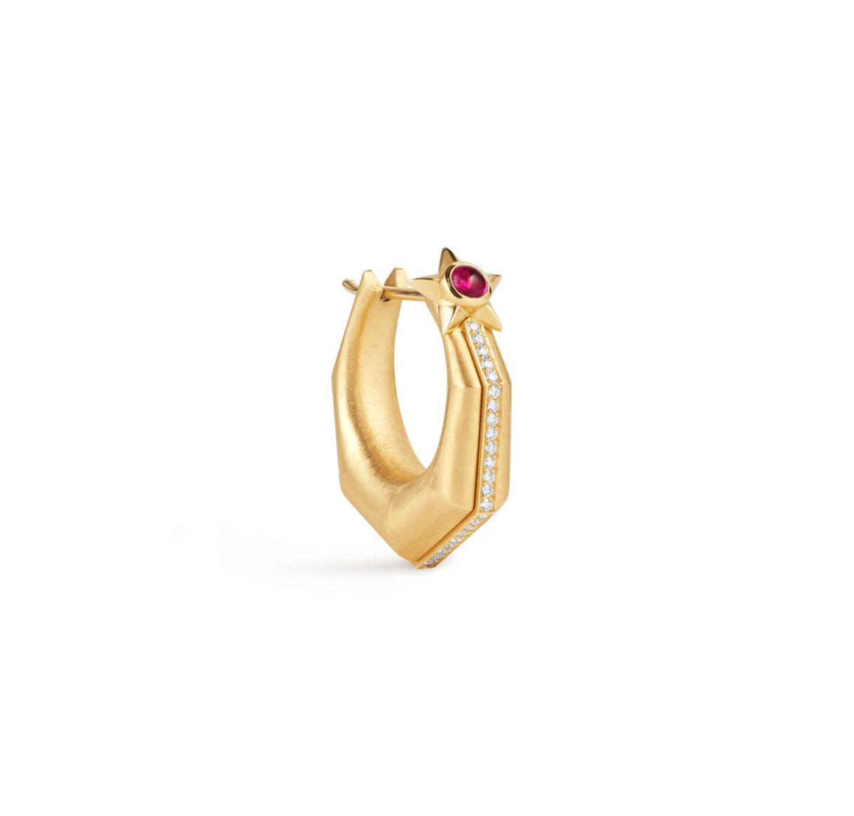 MARIE LICHTENBERG | Baba medium earring with diamonds and ruby