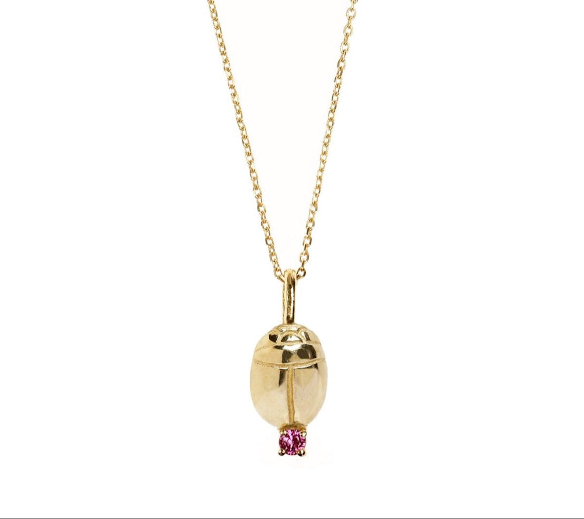 DANAI GIANNELLI | Petit Beetle pendant | hot pink sapphire