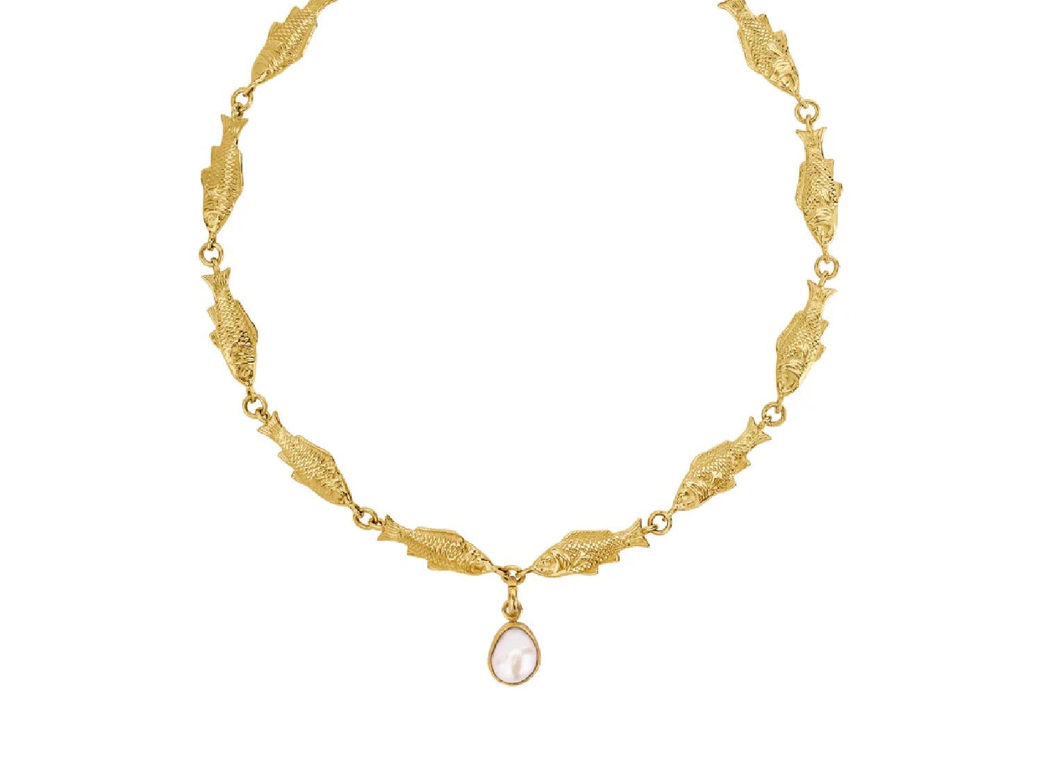 GRAINNE MORTON | FISH NECKLACE WITH DETACHABLE PEARL