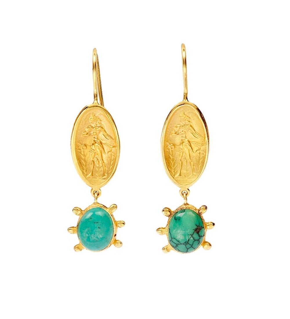 DANAI GIANNELLI | Dimitra earrings with Turquoise stones