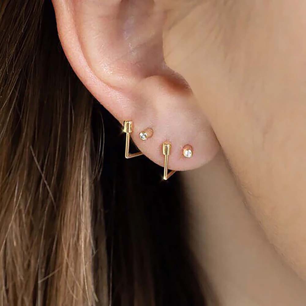 SHIHARA | Diamond Twist Square Earring 02