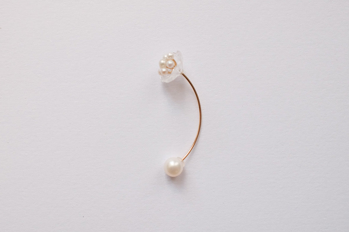 SIMMON SATO | CLEAR FLOWER LONG EARRINGS | ANEMONE