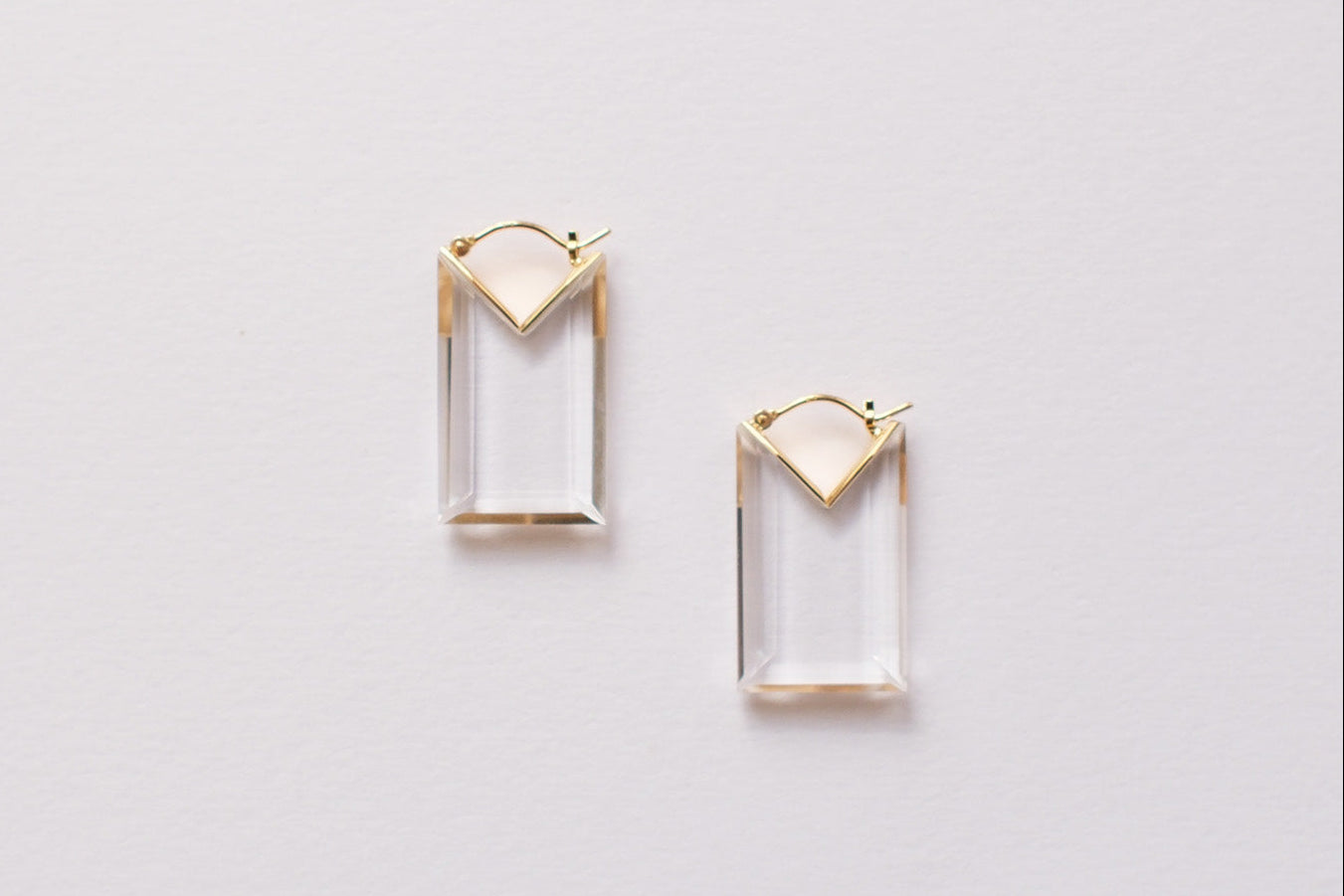 SIMMON SATO | FLAT EARRINGS |  RECTANGLE LONG