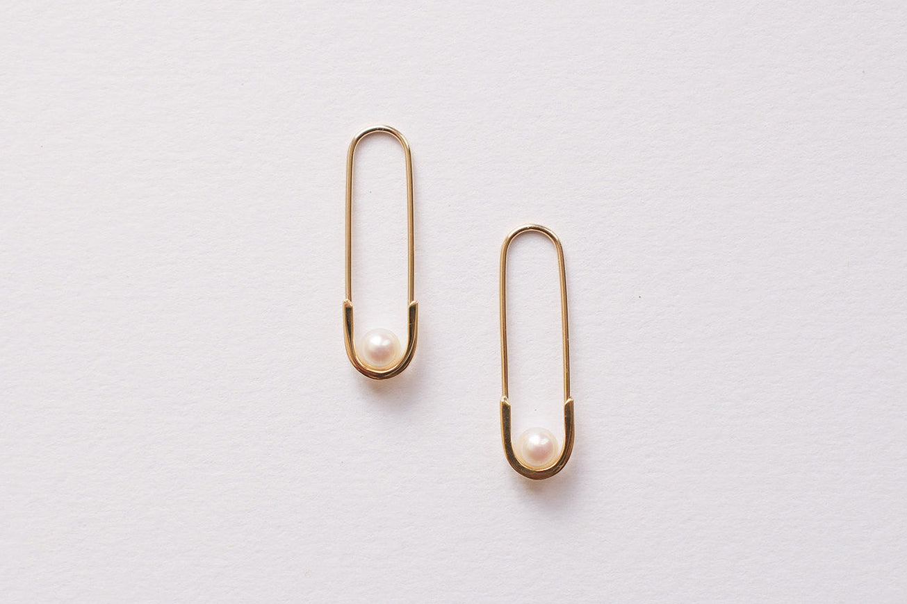 SIMMON SATO | Drop Pearl Earrings | Short