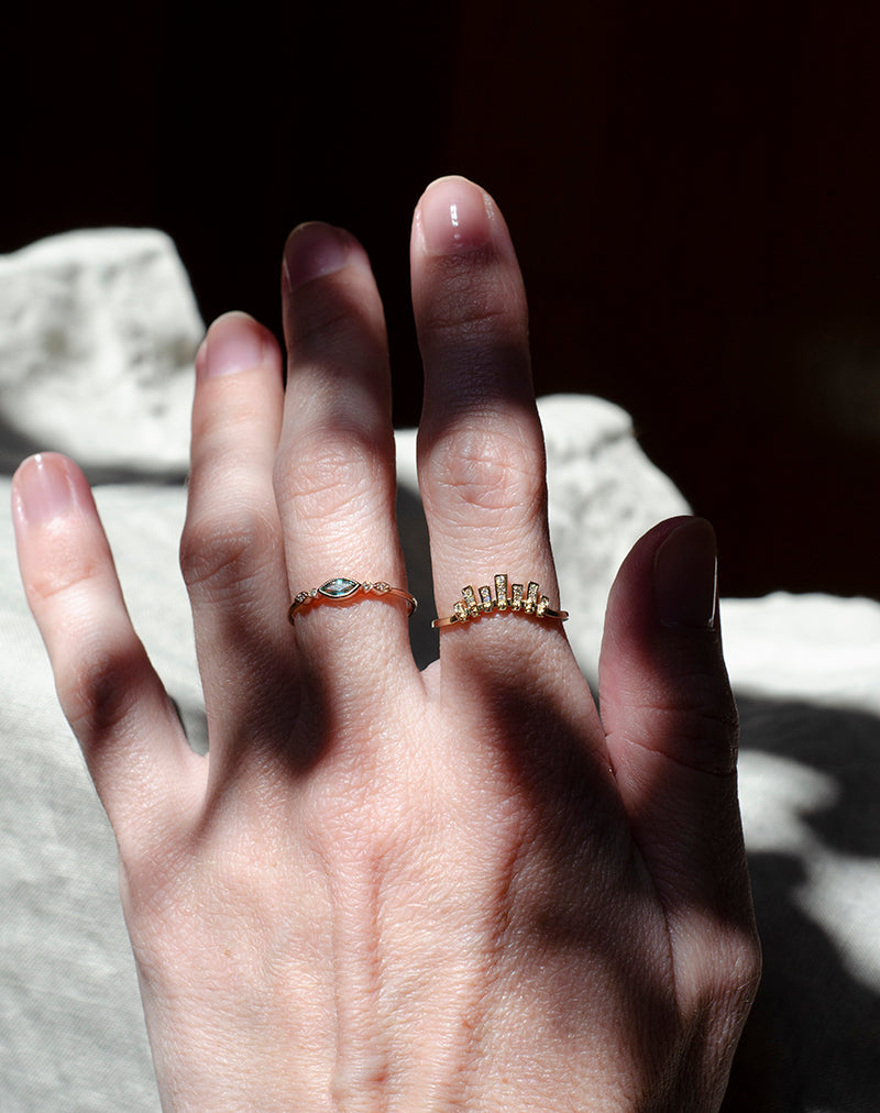 CELINE DAOUST | Marquise emerald and diamonds ring