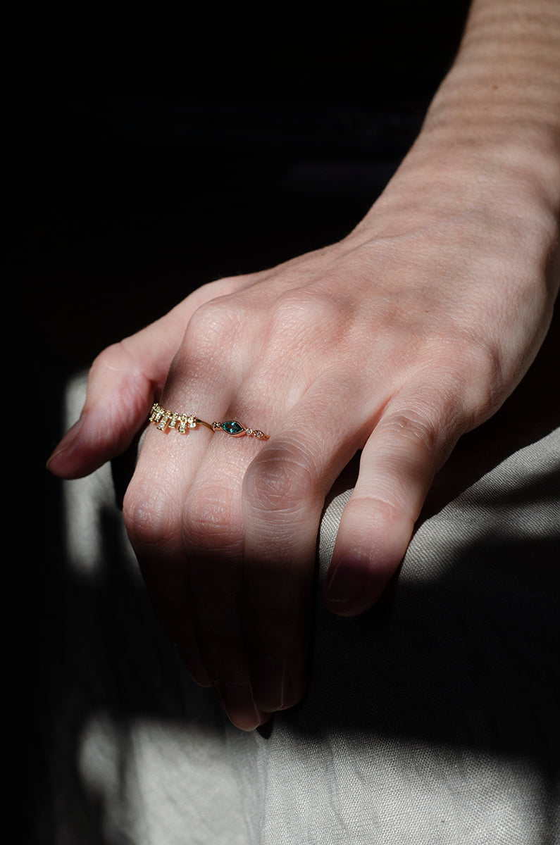 CELINE DAOUST | Marquise emerald and diamonds ring