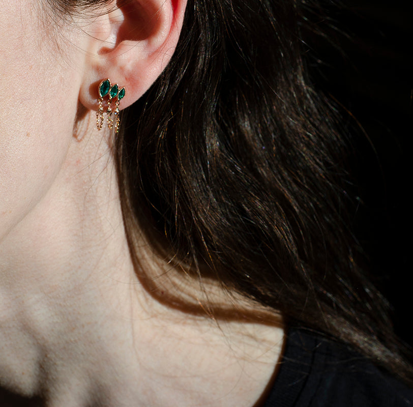 CELINE DAOUST | Triple Marquise emeralds earrings