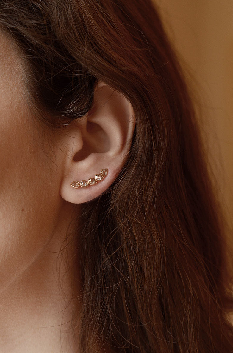 MYRTO ANASTASOPOULOU | Moonshine marquise ear climbers