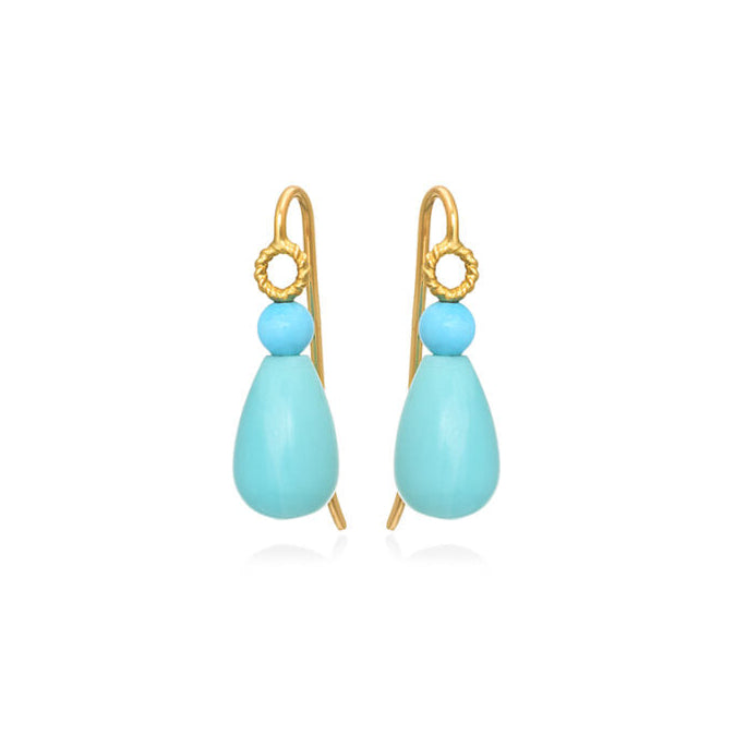 CHRISTINA SOUBLI | drop earrings with turquoise cabouchon
