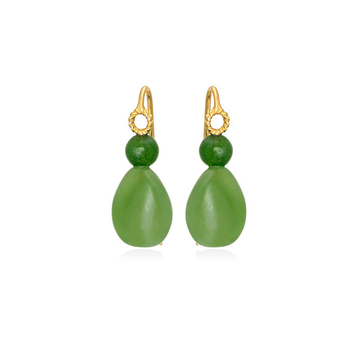 CHRISTINA SOUBLI | SMALL drop earrings with JADE