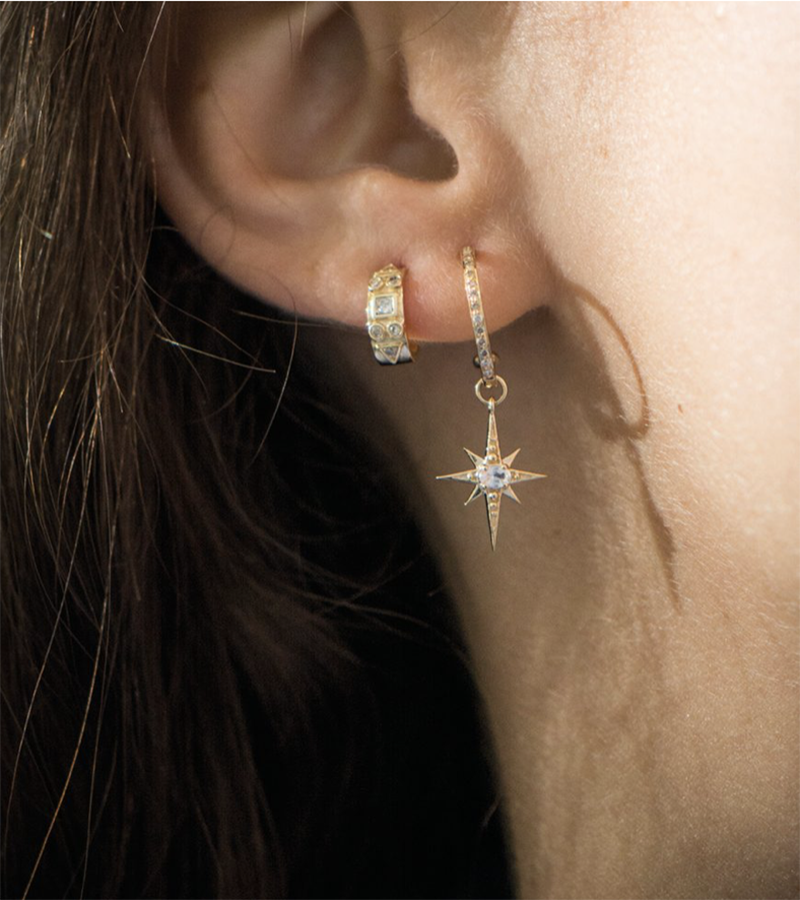 CELINE DAOUST | Totem Diamond Single hoop earring