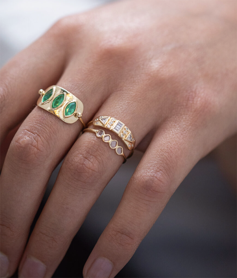 CELINE DAOUST | Marquise Emeralds ring