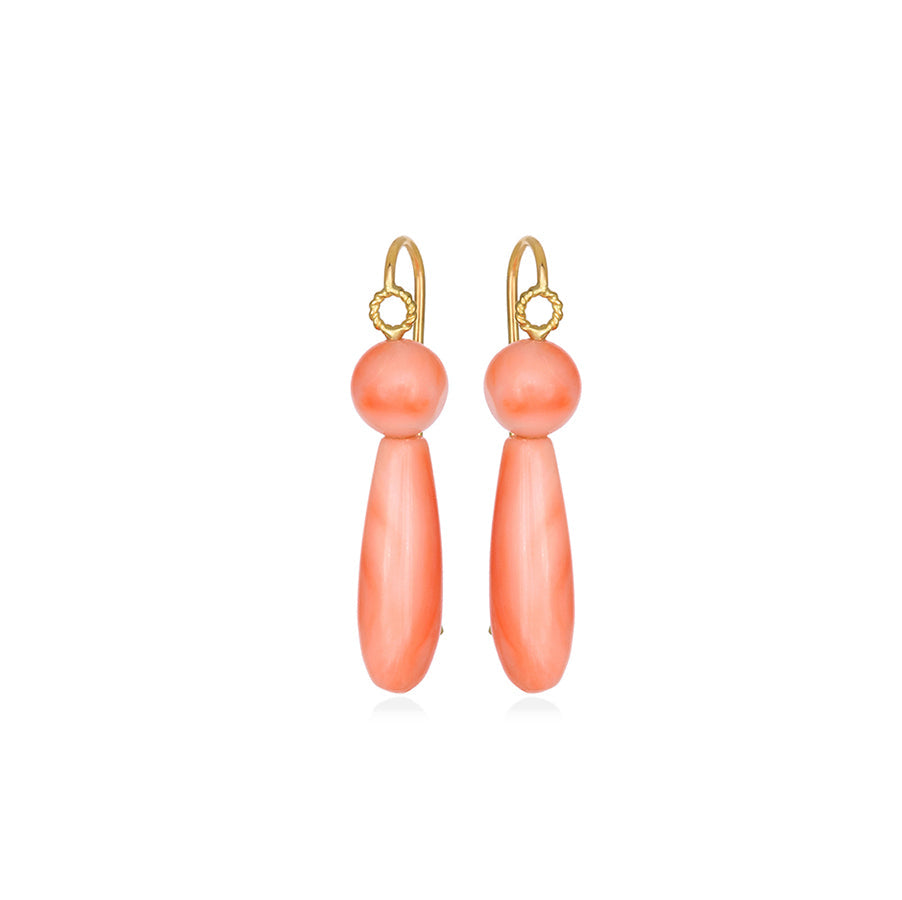 CHRISTINA SOUBLI | Drop earrings with rose corals