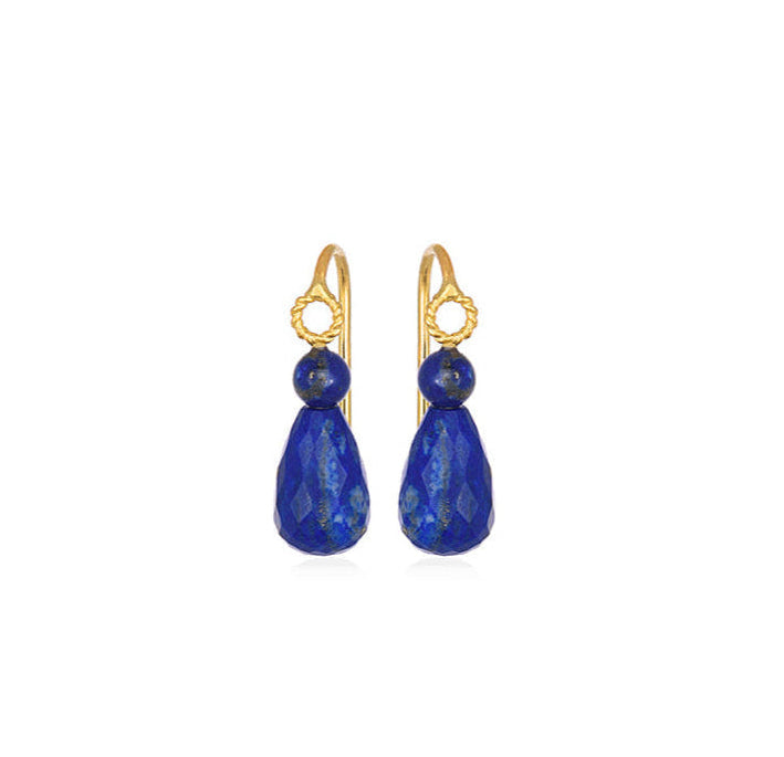 CHRISTINA SOUBLI | Small drop earrings with lapis lazuli