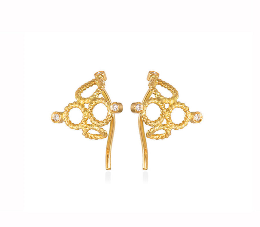 CHRISTINA SOUBLI | Small bomb earrings | diamonds