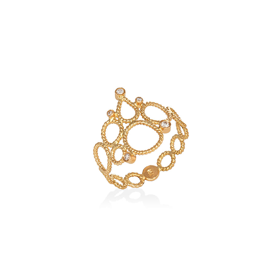 CHRISTINA SOUBLI | Drop Lace ring | diamonds