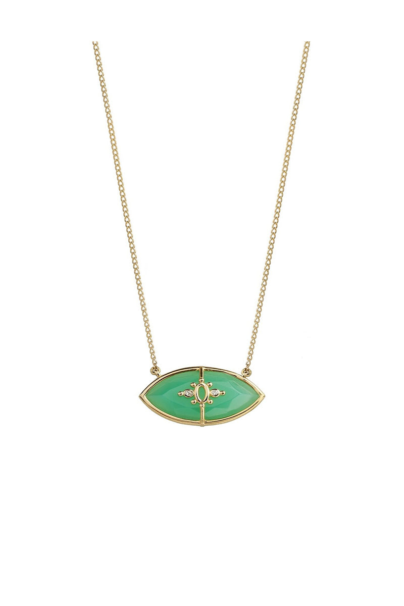 DANAI GIANNELLI | Paradiso Perduto necklace | Green chalcedony chalcedony & diamonds