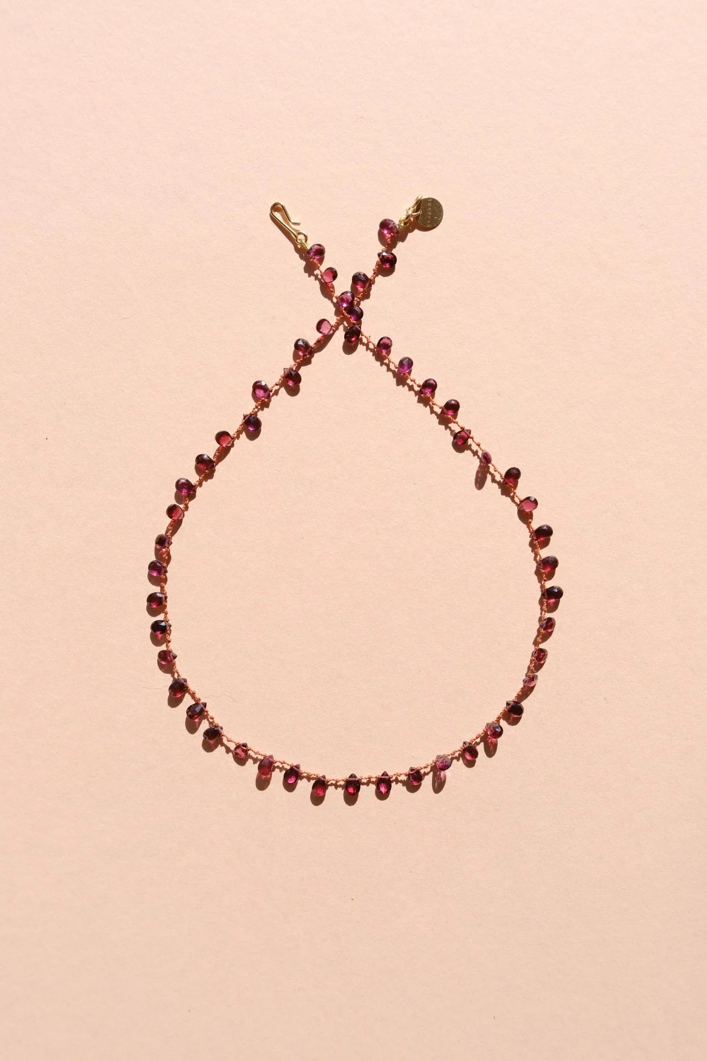 IVARENE | Selma Facette Necklace with garnet