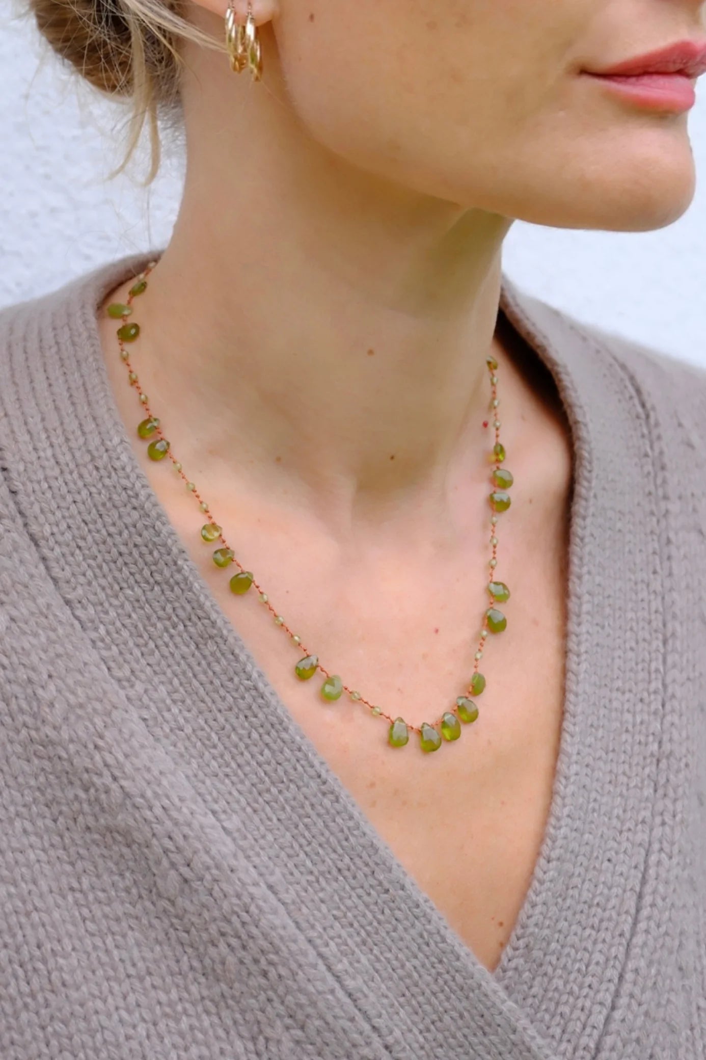 IVARENE | Offset Necklace with Vesuvianite