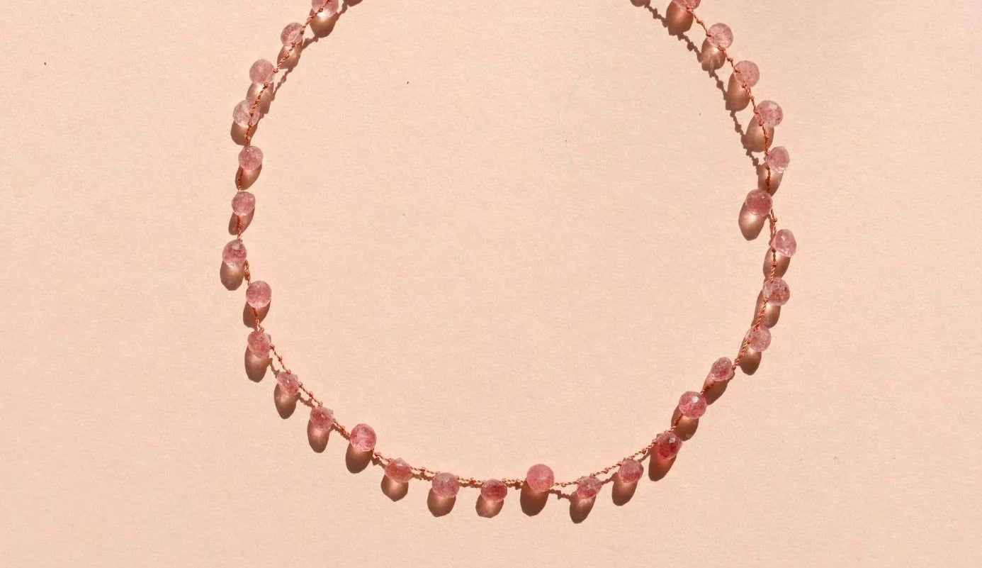 IVARENE | Melrose Necklace with Strawberry Quartz