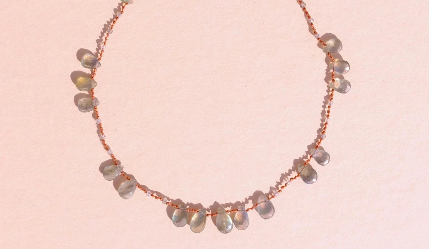IVARENE | Offset Necklace with Labradorite