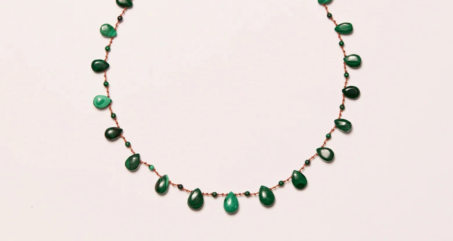 IVARENE | Drops & Beads Savannah Necklace with Malachite