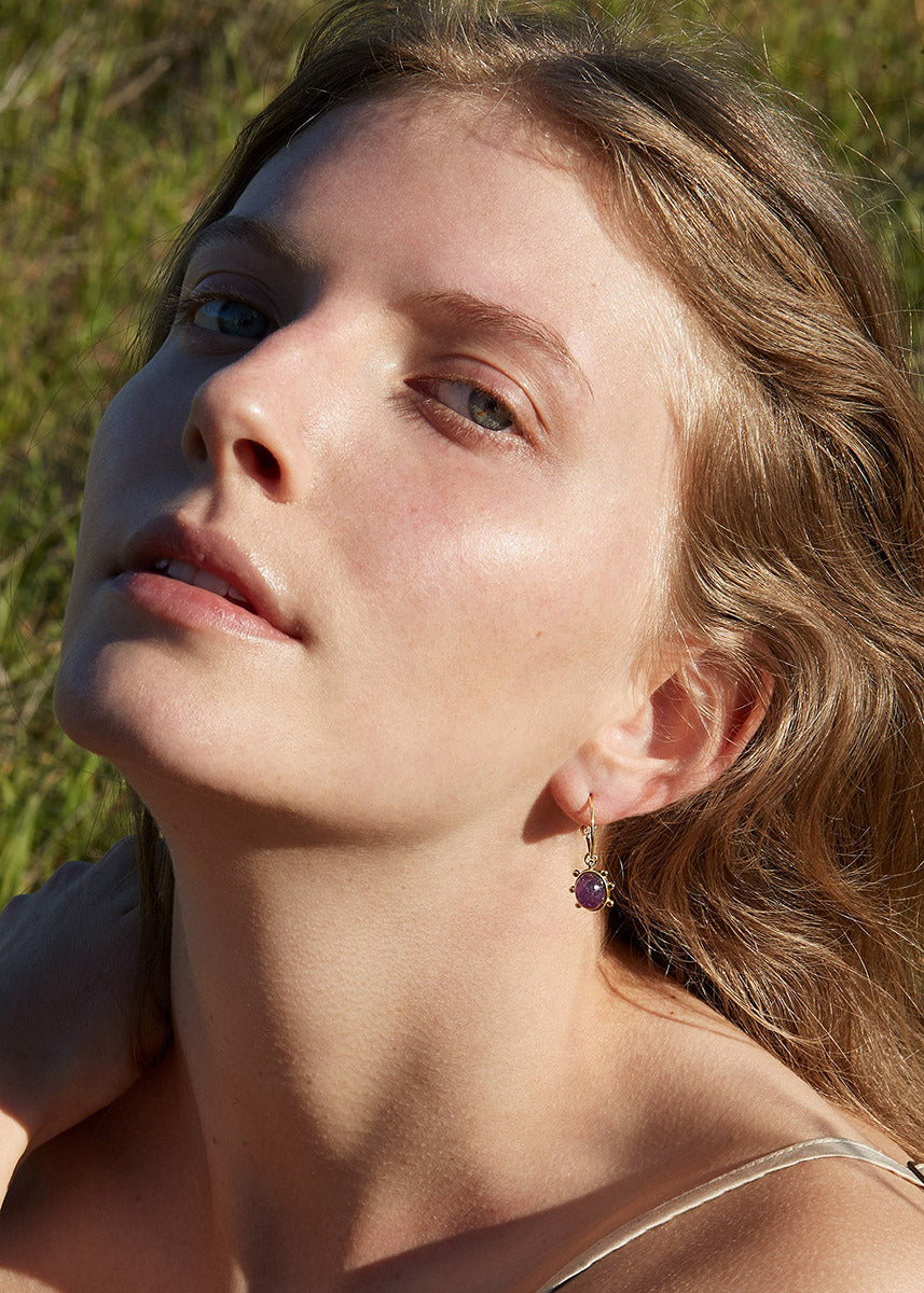 DANAI GIANNELLI | Amethyst earrings warm purple