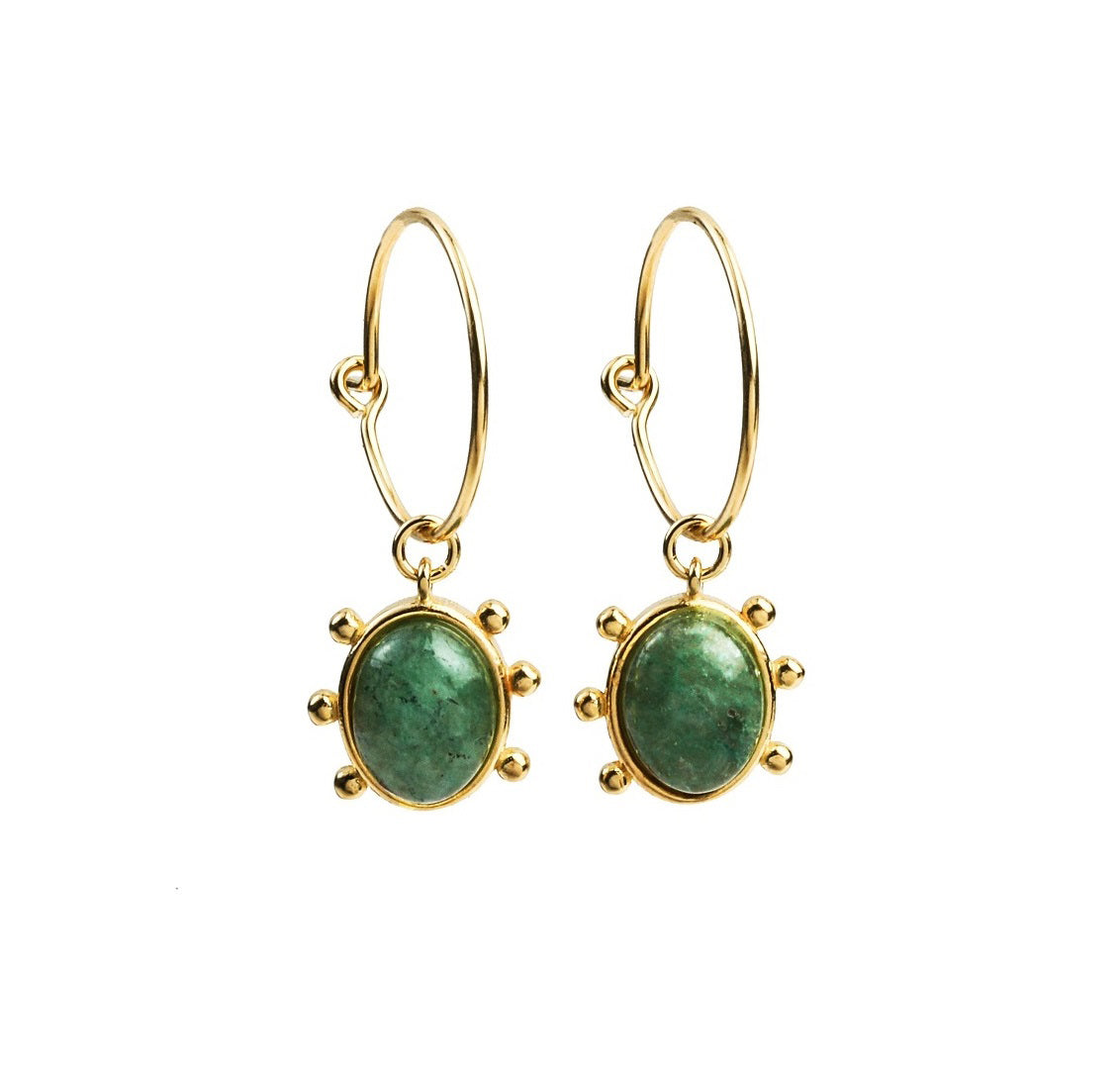 DANAI GIANNELLI | Aventurine earrings warm green