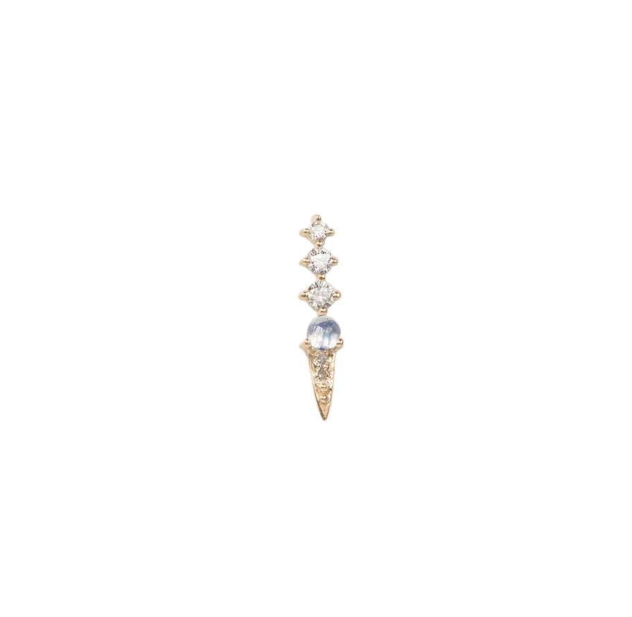 CELINE DAOUST | Moonstone & three Diamonds single earring