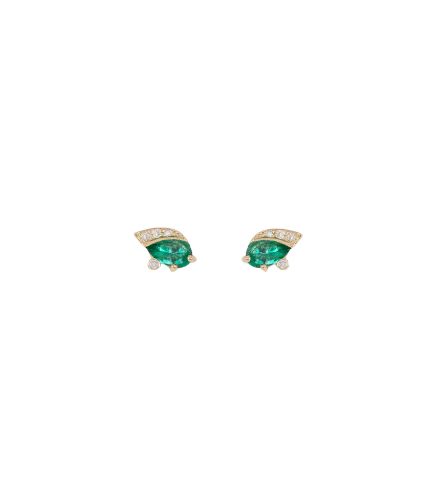 CELINE DAOUST | EMERALD & DIAMOND EYE EARRINGS