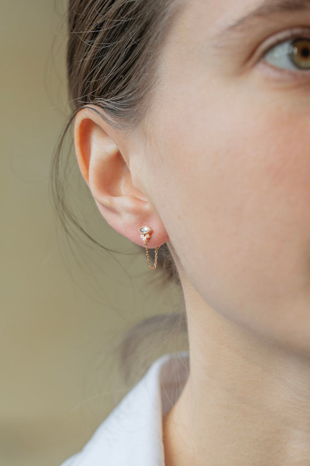 CELINE DAOUST | Moonstone marquise single earring