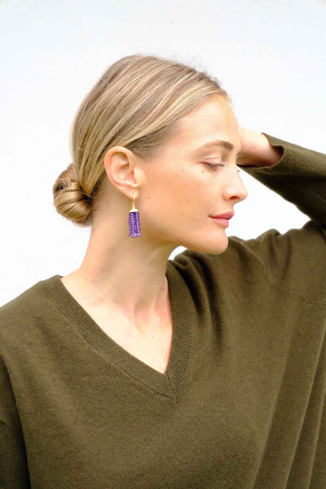 IVARENE | 'Swing' Amethyst Earrings