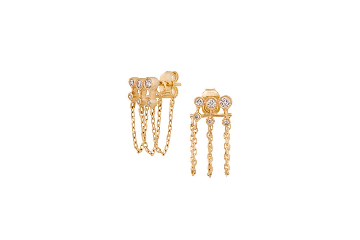 CELINE DAOUST | Triple Diamonds Constellation Chain earrings