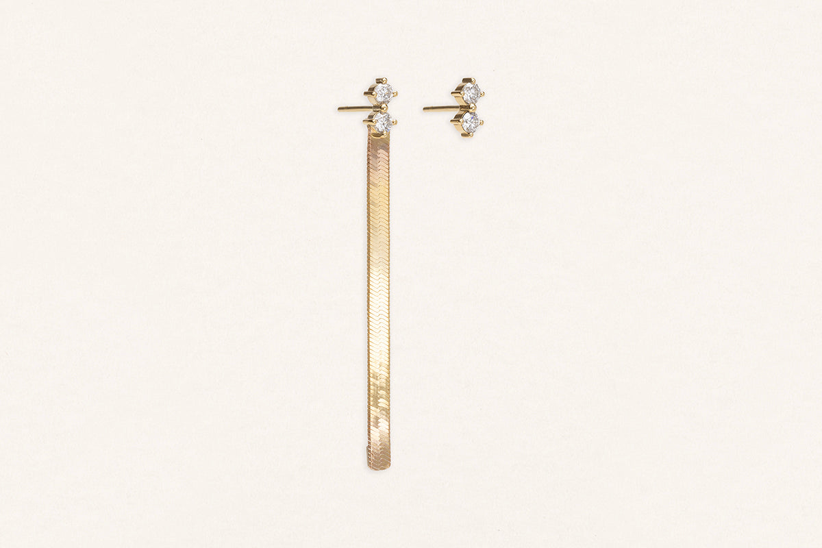 AVALON | Earring two Lab grown diamonds with dangling chain