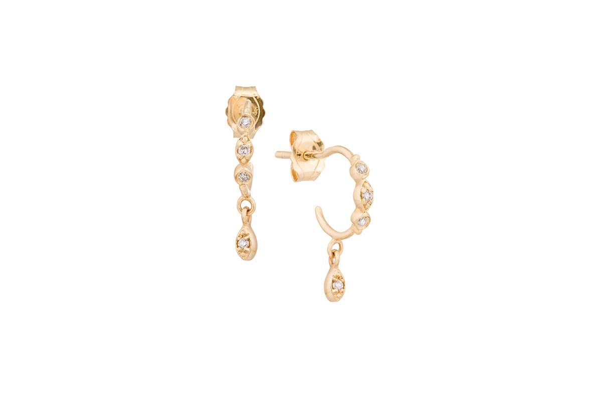 CELINE DAOUST | Diamonds and Dangling Eye Hoop Earrings