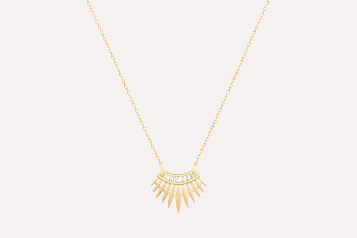 CELINE DAOUST | Rising Sun with diamonds baguette necklace