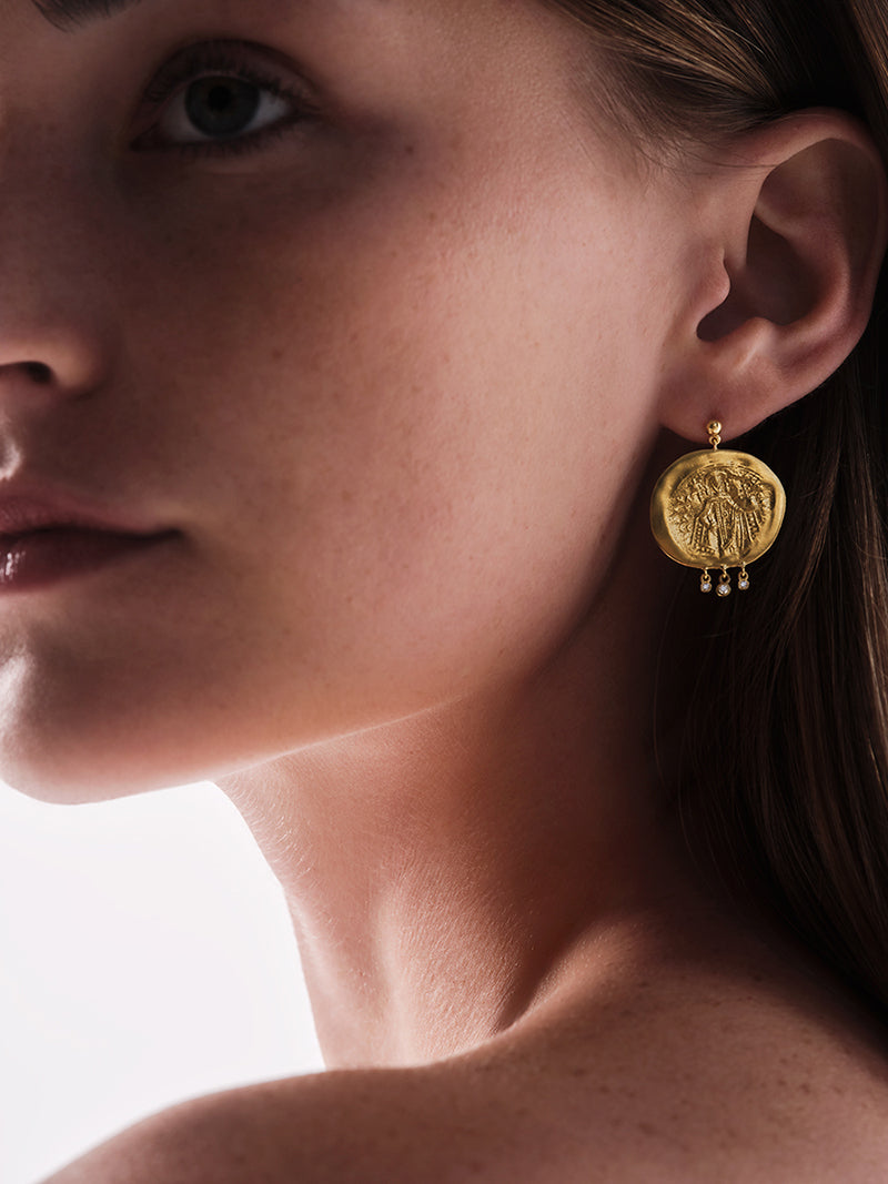 DANAI GIANNELLI | Solid Gold Small Earrings | Diamonds