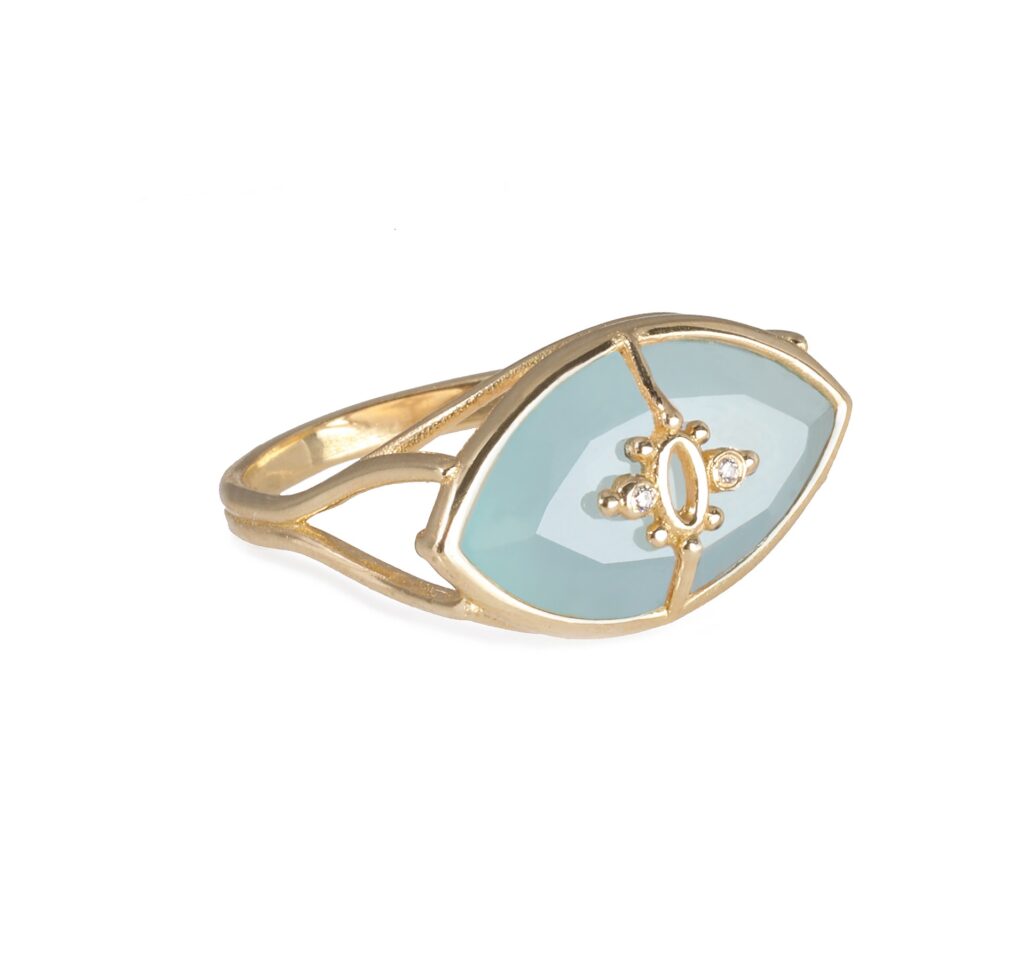 DANAI GIANNELLI | Paradiso Perduto ring | Aqua Blue Chalcedony